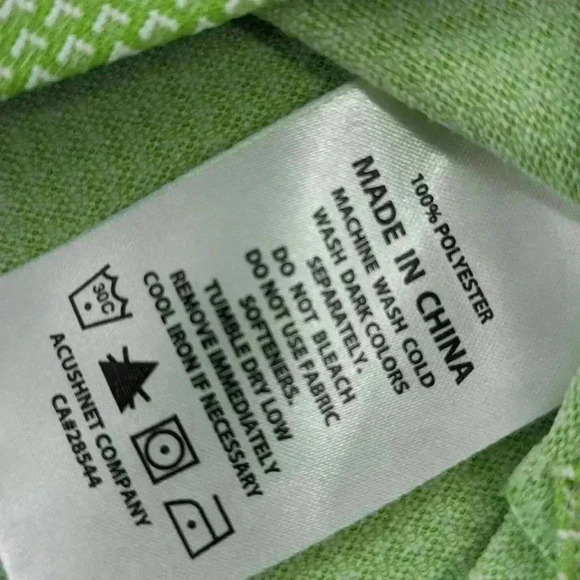 Footjoy FJ Men's Golf Polo Green Geometric Stretch Golf Polo Shirt Medium - Picture 5 of 14